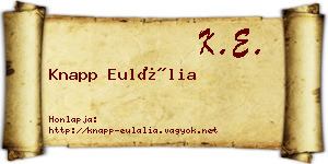 Knapp Eulália névjegykártya